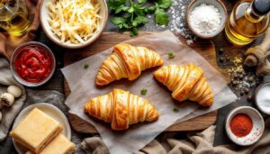 Ces mini croissants apéritif goût pizza jambon-fromage font un carton à chaque soirée