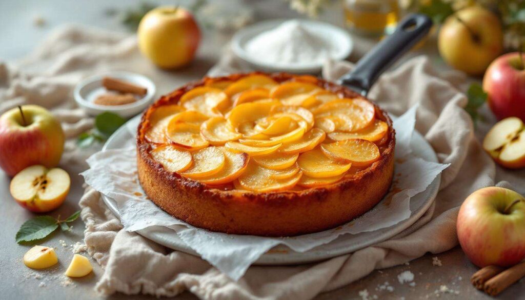 Ce gâteau aux pommes prêt en 15 min à la poêle va vous réconcilier avec le dessert !