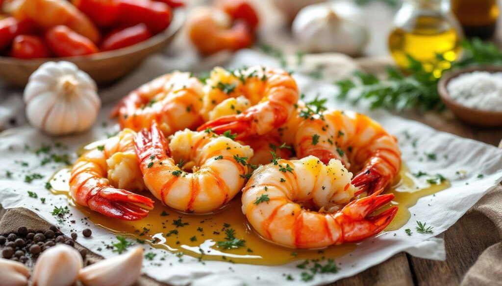 Gambas au four à l’ail et aux herbes de Provence : prêtes en 15 min, bien parfumées
