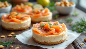 Cheesecakes salés au saumon fumé (sans cuisson) : l’entrée froide qui se prépare la veille