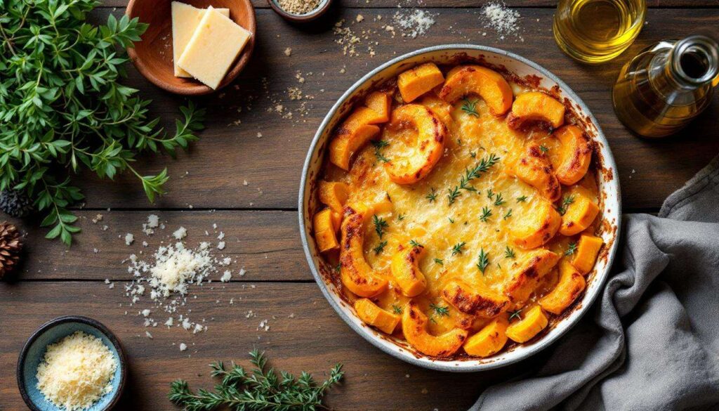 Ce gratin de courge fondant sans crème emballe l’automne : texture douce, croûte dorée et parfum de saison