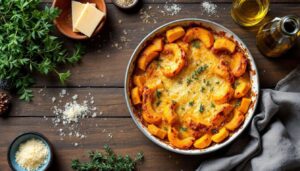 Ce gratin de courge fondant sans crème emballe l’automne : texture douce, croûte dorée et parfum de saison