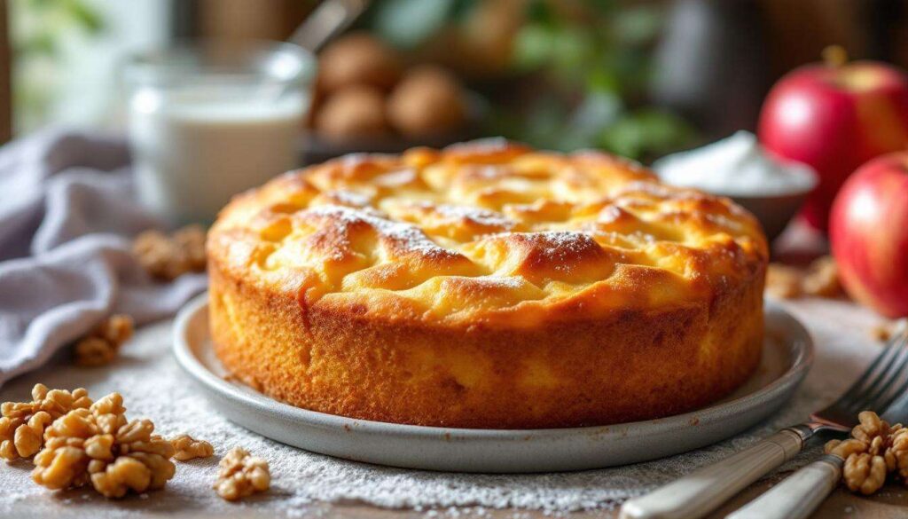 Cake moelleux pommes-noix au yaourt : le goûter fondant, healthy et express avec cinq ingrédients qu’on a déjà