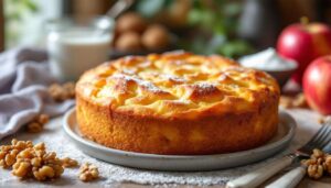 Cake moelleux pommes-noix au yaourt : le goûter fondant, healthy et express avec cinq ingrédients qu’on a déjà
