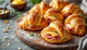 Ingrédients pour des mini croissants apéritifs jambon fromage