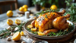 Poulet rôti au citron et romarin : la méthode infaillible pour une peau croustillante à souhait